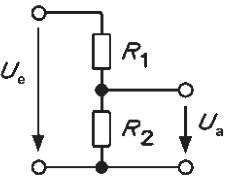 Schema electrică pentru Divizorul de tensiune fara sarcina