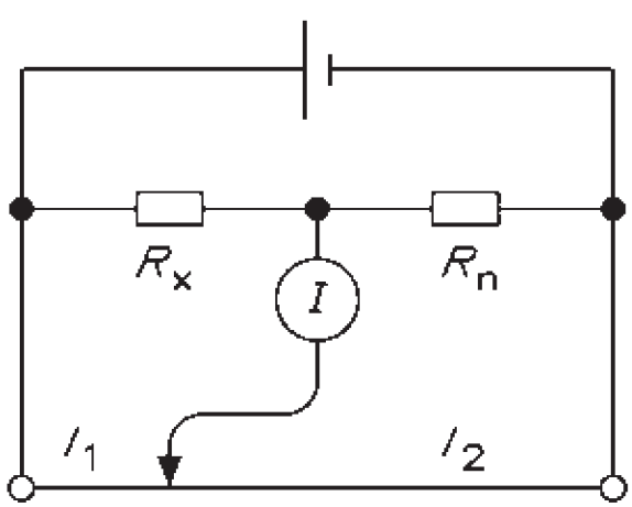 Schema electrică pentru Circuit în punte cu fir de reglaj