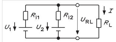 Schema electrică pentru Sursă de tensiune echivalentă